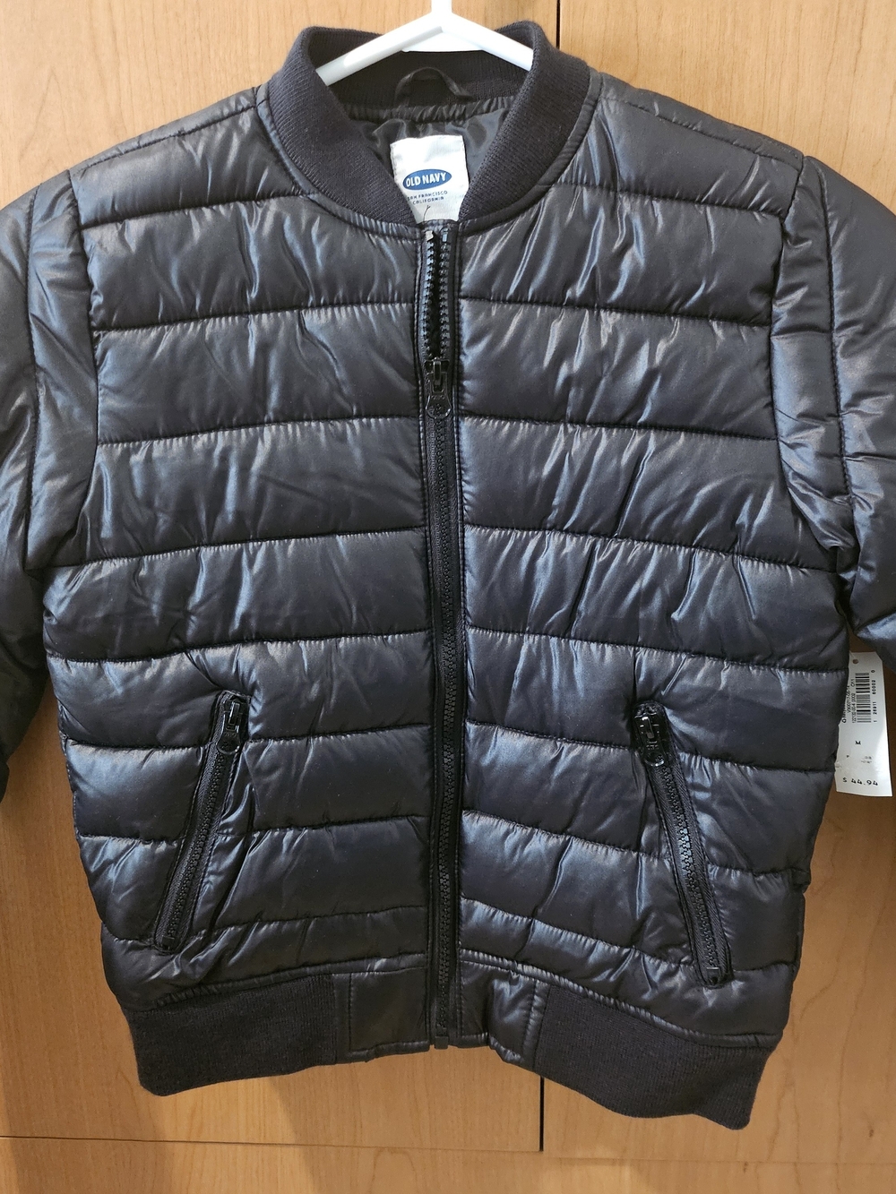 Old Navy Black Quilted Puffer Bomber Jacket for Kids